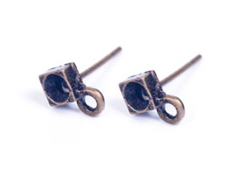 Innspiro Boucles d'oreilles métalliques carrées doré vieilli pour Xilion 3mm