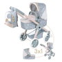 Decuevas Coche Coco - Poussette de poupée 3 en 1 pliable avec sac à dos, pour poupées jusqu'à 48 cm, dimensions 41x62x70 cm
