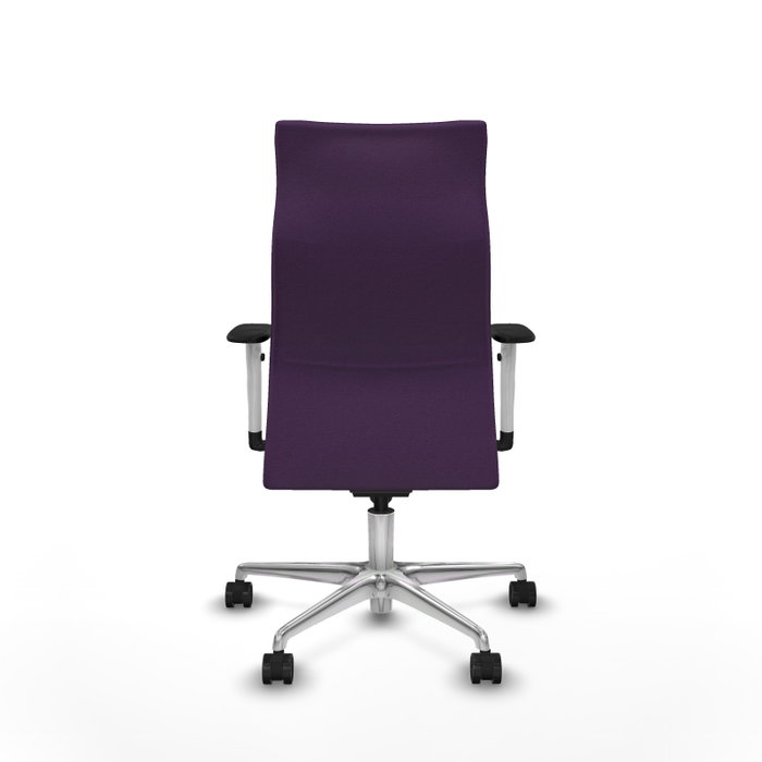Piqueras Y Crespo Fauteuil Albacete avec mécanisme synchrone, tissu violet et base aluminium Piqueras Y Crespo Fauteuil Albacete avec mécanisme synchrone, tissu violet et base aluminium