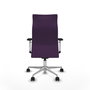 Piqueras Y Crespo Fauteuil Albacete avec mécanisme synchrone, tissu violet et base aluminium
