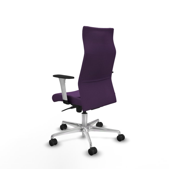 Piqueras Y Crespo Fauteuil Albacete avec mécanisme synchrone, tissu violet et base aluminium Piqueras Y Crespo Fauteuil Albacete avec mécanisme synchrone, tissu violet et base aluminium
