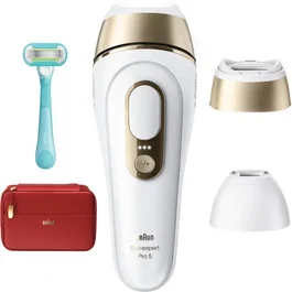 Braun Silk Expert Pro 5 PL5221 Épilateur à Lumière Pulsée IPL avec Capteur SkinProtect - Blanc et Or