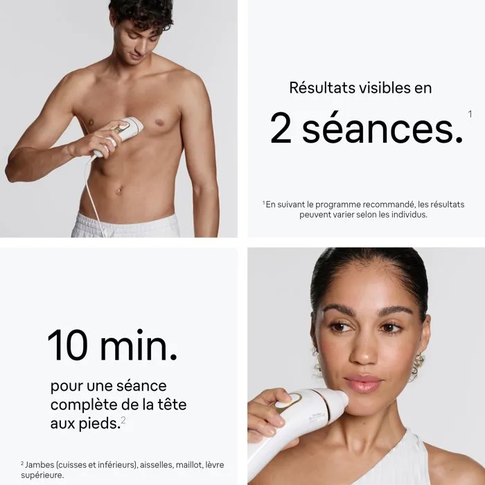 Braun Silk Expert Pro 5 PL5221 Épilateur à Lumière Pulsée IPL avec Capteur SkinProtect - Blanc et Or