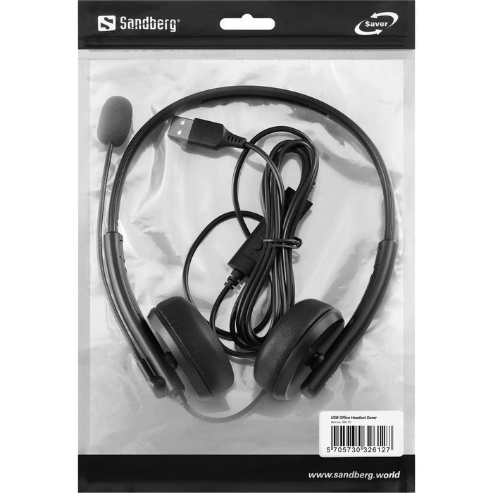 Sandberg Saver - Casque micro USB pour bureau et téléphonie Internet, réglage du volume intégré, confortable Sandberg Saver - Casque micro USB pour bureau et téléphonie Internet, réglage du volume intégré, confortable