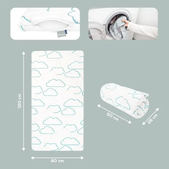 Babymoov Cosy'Lite Nomad Matelas de Voyage 60x120cm, Certifié Oeko-Tex, Polyester Recyclé