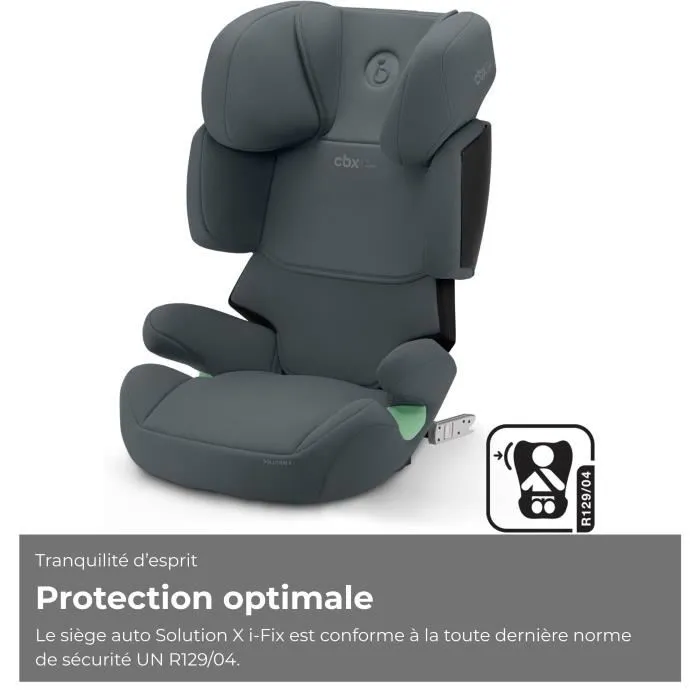 Cybex Siège Auto Réhausseur Solution X i-Fix - 3 à 12 ans (15-50 kg, 100-150 cm) - Gris, Sécurité R129/03, ISOFIX, L.S.P. pour Chocs Latéraux