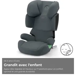 Cybex Siège Auto Réhausseur Solution X i-Fix - 3 à 12 ans (15-50 kg, 100-150 cm) - Gris, Sécurité R129/03, ISOFIX, L.S.P. pour Chocs Latéraux