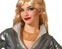 Collar Disco Doré pour Femme Adulte en Maille Dorée - Accessoire pour Déguisement Diva des Années 70 ou Tenue Glamour