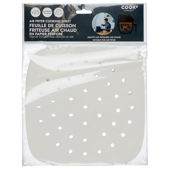 Cook Concept Lot de 25 feuilles de papier pour friteuse 22x22 cm Cook Concept Lot de 25 feuilles de papier pour friteuse 22x22 cm