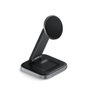 Satechi Socle de Charge Sans Fil 2-en-1 Pliable Qi2 avec Aimants - 15W pour iPhone, 5W pour AirPods, Compatible Mode StandBy iOS 17, Design Voyage Aluminium