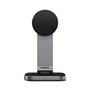 Satechi Socle de Charge Sans Fil 2-en-1 Pliable Qi2 avec Aimants - 15W pour iPhone, 5W pour AirPods, Compatible Mode StandBy iOS 17, Design Voyage Aluminium