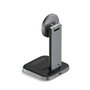 Satechi Socle de Charge Sans Fil 2-en-1 Pliable Qi2 avec Aimants - 15W pour iPhone, 5W pour AirPods, Compatible Mode StandBy iOS 17, Design Voyage Aluminium