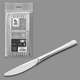 Best Products Couteau réutilisable argent 20 cm, 10 pièces