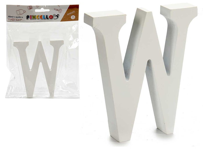 Pincello Lettre W en bois blanc 2 x 11 cm (Set de 24) Pincello Lettre W en bois blanc 2 x 11 cm (Set de 24)