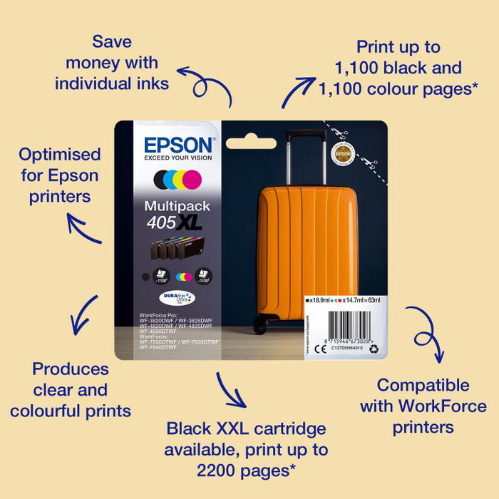 Epson Cartouche d'encre 405XL Noir C13T05H14010 Epson Cartouche d'encre 405XL Noir C13T05H14010