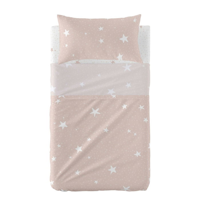 Jeu de draps pour berceau HappyFriday Basic Kids Little star Rose Lit de bébé Jeu de draps pour berceau HappyFriday Basic Kids Little star Rose Lit de bébé