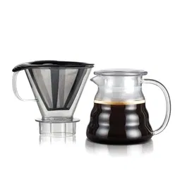 Bodum MELIOR Cafetière à filtre permanent en inox - 5 tasses (0.6 L) - Cafetière manuelle pour infusion lente type Pour Over - Carafe en verre borosilicaté, lave-vaisselle