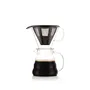 Bodum MELIOR Cafetière à filtre permanent en inox - 5 tasses (0.6 L) - Cafetière manuelle pour infusion lente type Pour Over - Carafe en verre borosilicaté, lave-vaisselle