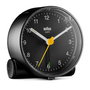 Braun BC-01-B Réveil Analogique Classique Noir avec Mouvement Silencieux, Éclairage et Alarmé Progressive