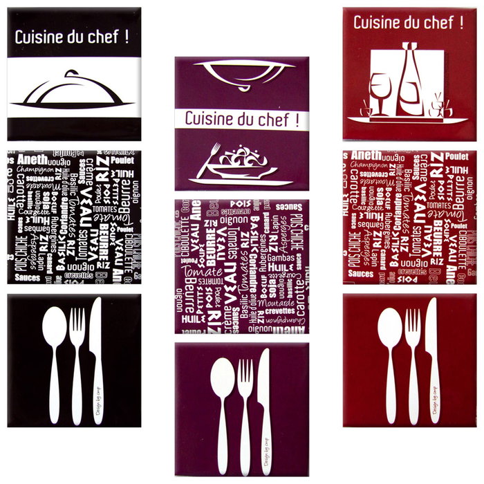 Je cherche une Idee Lot de 3 Aimants Assortis 6,5x6,5 cm