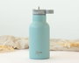KioKids - Bouteille Isotherme pour Bébé 350 ml en Acier Inoxydable, Vert Sauge, Maintient Chaud 6h Froid 9h, avec Paille - Collection Little Sauvages