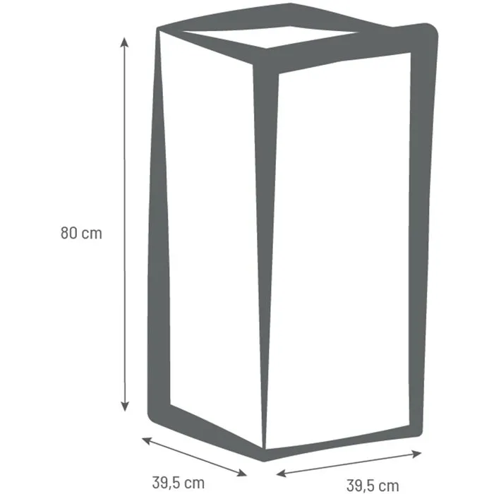 EDA Volcania Bac à Fleurs Carré Haut 40 cm, 31 L - Intérieur/Extérieur - 39,5 x 39,5 x H 80 cm - Beige Calcaire - Label Origine France Garantie