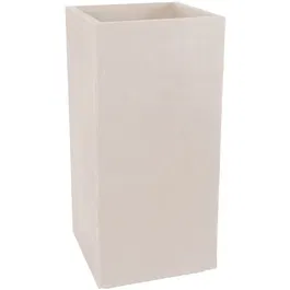 EDA Volcania Bac à Fleurs Carré Haut 40 cm, 31 L - Intérieur/Extérieur - 39,5 x 39,5 x H 80 cm - Beige Calcaire - Label Origine France Garantie