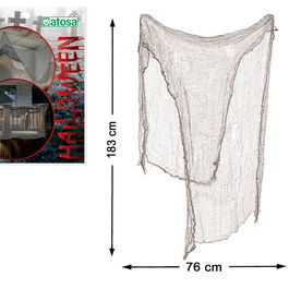 Décoration Halloween - Cortina Gris - Toile fantomatique en tissu résistant - 180 x 75 cm