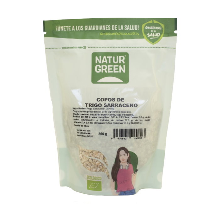 NaturGreen Flocons de sarrasin biologiques sans gluten 250 g NaturGreen Flocons de sarrasin biologiques sans gluten 250 g