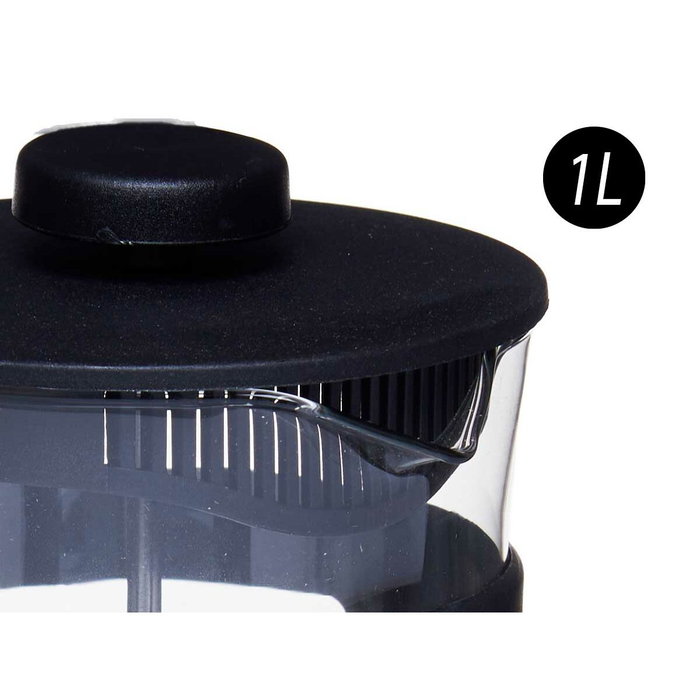 VIVALTO Théière en verre Vivalto 1L Noir et transparent