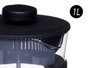 Vivalto Téière en Verre et Plastique avec Filtre à Piston 1L Noir Transparent 14x21x10.7 cm (Set de 8)