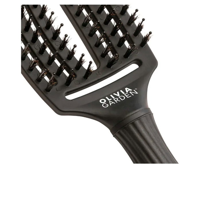 Olivia Garden Brosse à doigts en poignard Nylon Noir Intense #M 1 u - Technologie ionique antistatique