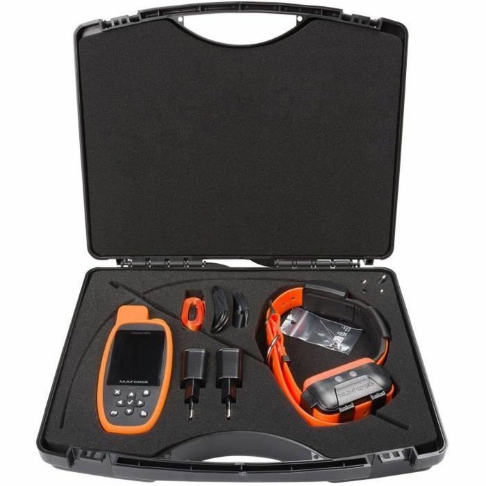Num'Axes CANICOM GPS 2 - Ensemble complet collier traceur GPS - Noir / Orange Num'Axes CANICOM GPS 2 - Ensemble complet collier traceur GPS - Noir / Orange