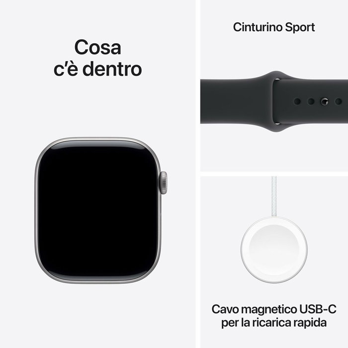 Apple Watch Series 11 GPS + Cellular 46 mm Gris Sidéral et Noir