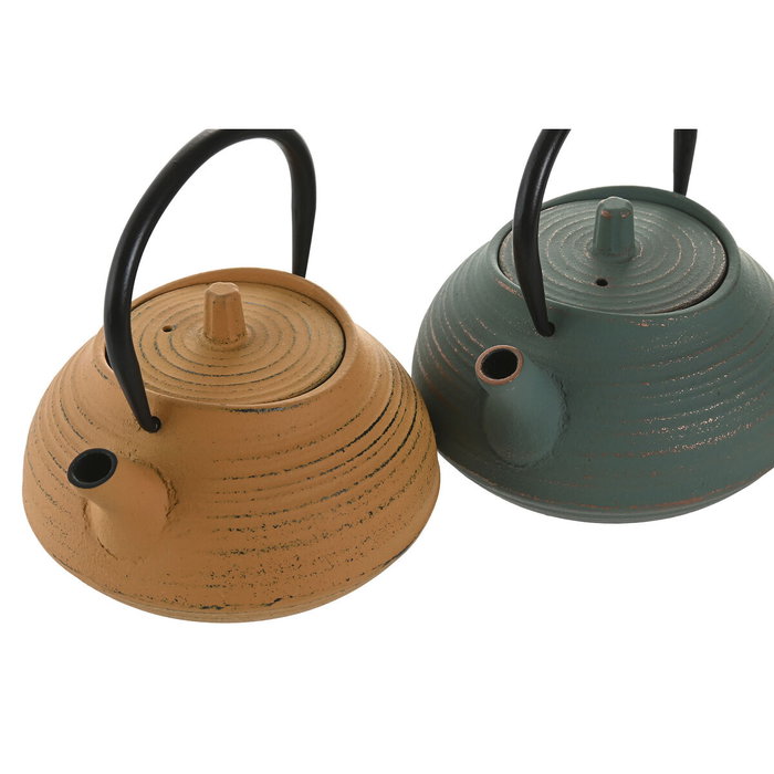 Théière Home ESPRIT Vert Orange Acier inoxydable Fer 400 ml (2 Unités) Théière Home ESPRIT Vert Orange Acier inoxydable Fer 400 ml (2 Unités)