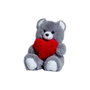 GO GIFT Ours en peluche Frank Gris avec cœur 50 cm