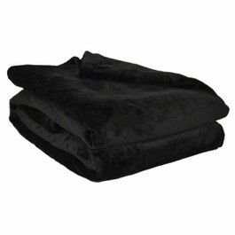 Toison D'Or Plaid VELVET en microflanelle Noir 130 x 170 cm