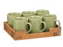 Vessia Mug Verde Menta 330 ml, 11,5 x 10,5 x 8,5 cm en céramique brillante (Set de 24)