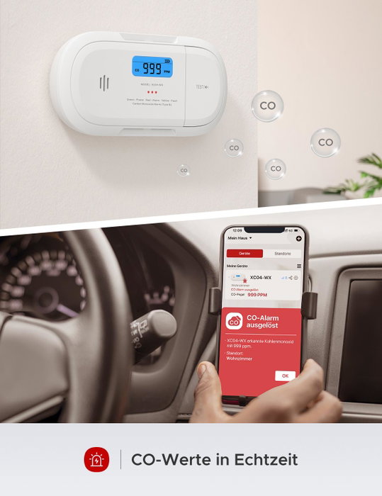 X-Sense Détecteur de monoxyde de carbone XC04-WX Blanc
