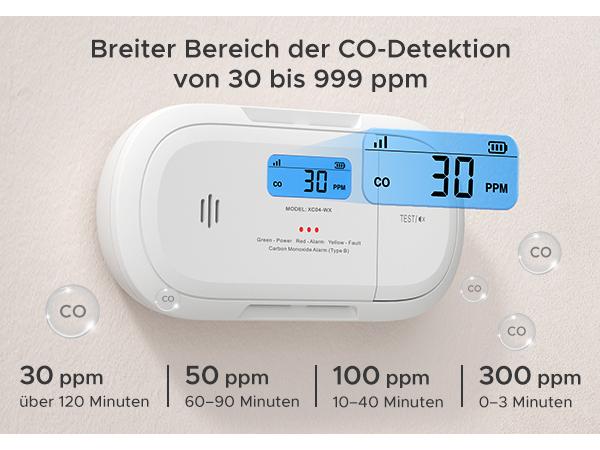 X-Sense Détecteur de monoxyde de carbone XC04-WX Blanc