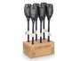 Ibergarden Balise Solaire Extérieure Effet Flamme en Plastique Noir 7.5x42.5x7.5 cm (Set de 6)