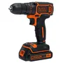 BLACK+DECKER Perceuse-visseuse sans fil BDCDC18BAFC-QW 18V avec coffret, 2 batteries, chargeur et 80 accessoires