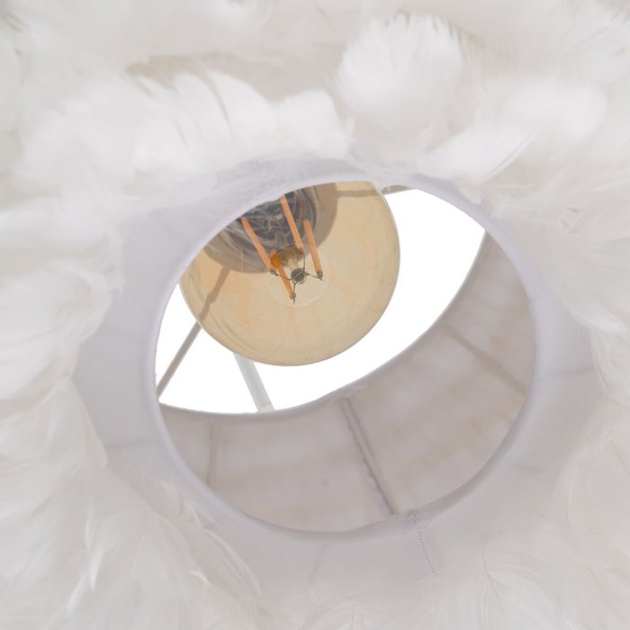 BigBuy Home Lampadaire Blanc Doré Métal Plumes BigBuy Home Lampadaire Blanc Doré Métal Plumes
