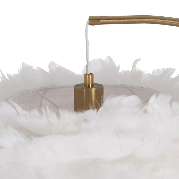 BigBuy Home Lampadaire Blanc Doré Métal Plumes BigBuy Home Lampadaire Blanc Doré Métal Plumes