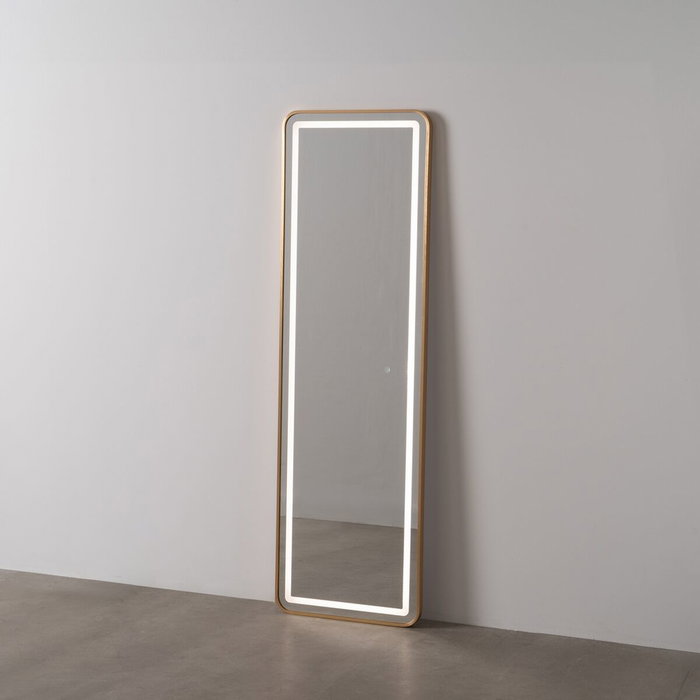 BigBuy Home Miroir mural Doré avec lumière LED 50 x 3 x 160 cm BigBuy Home Miroir mural Doré avec lumière LED 50 x 3 x 160 cm