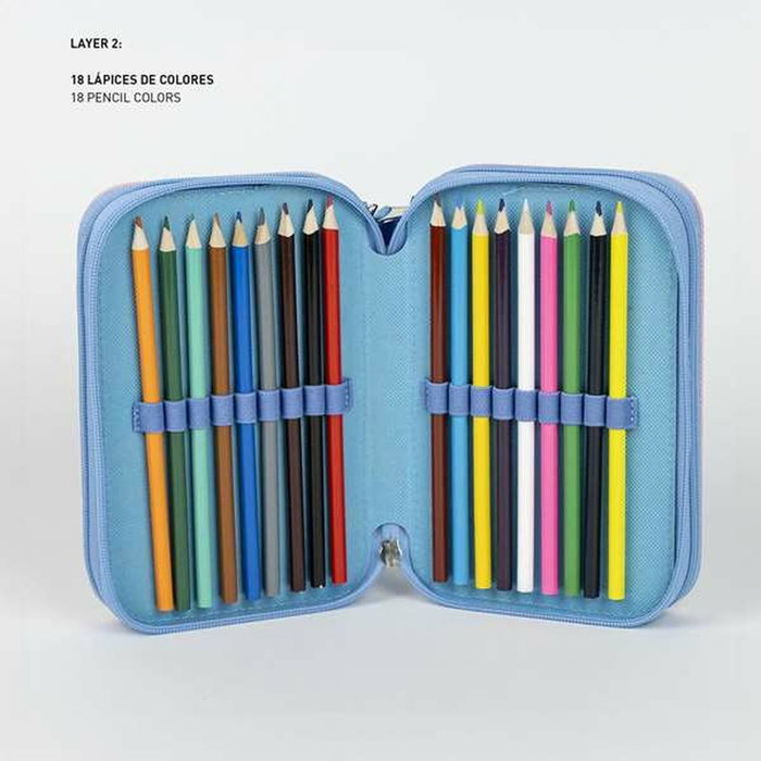 Plumier double Stitch Lila 12,5 x 6,5 x 19,5 cm 43 Pièces