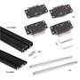 Emuca Système de montage en surface Flow 2 en kit pour une armoire avec 2 portes coulissantes en bois avec fermeture souple.