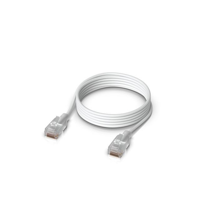 Ubiquiti Câble Patch UniFi Etherlighting Nano-thin 2.5 mm 1 m Blanc - RJ45 à embout translucide pour Switch Pro Max