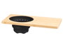 Kinvara Planche à Découper avec Égouttoir en Bambou 46x2x26 cm Noir et Bois (Set de 6)