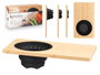 Kinvara Planche à Découper avec Égouttoir en Bambou 46x2x26 cm Noir et Bois (Set de 6)